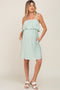 Light Olive Ruffle Overlay Shoulder Tie Maternity Dress