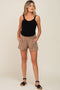 Taupe Gauze Double Layered Maternity Shorts