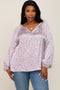 White Micro Floral Plus Blouse