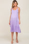 Lavender Sleeveless Tiered Maternity Midi Dress