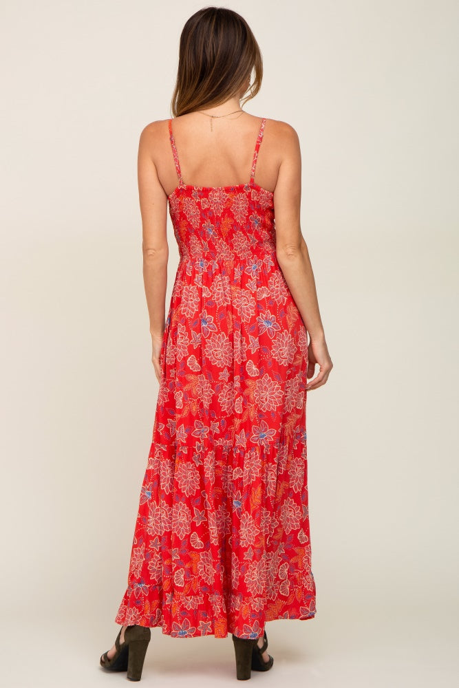 Monday Muse Drop Waist Maxi Dress Floral Red main image 0