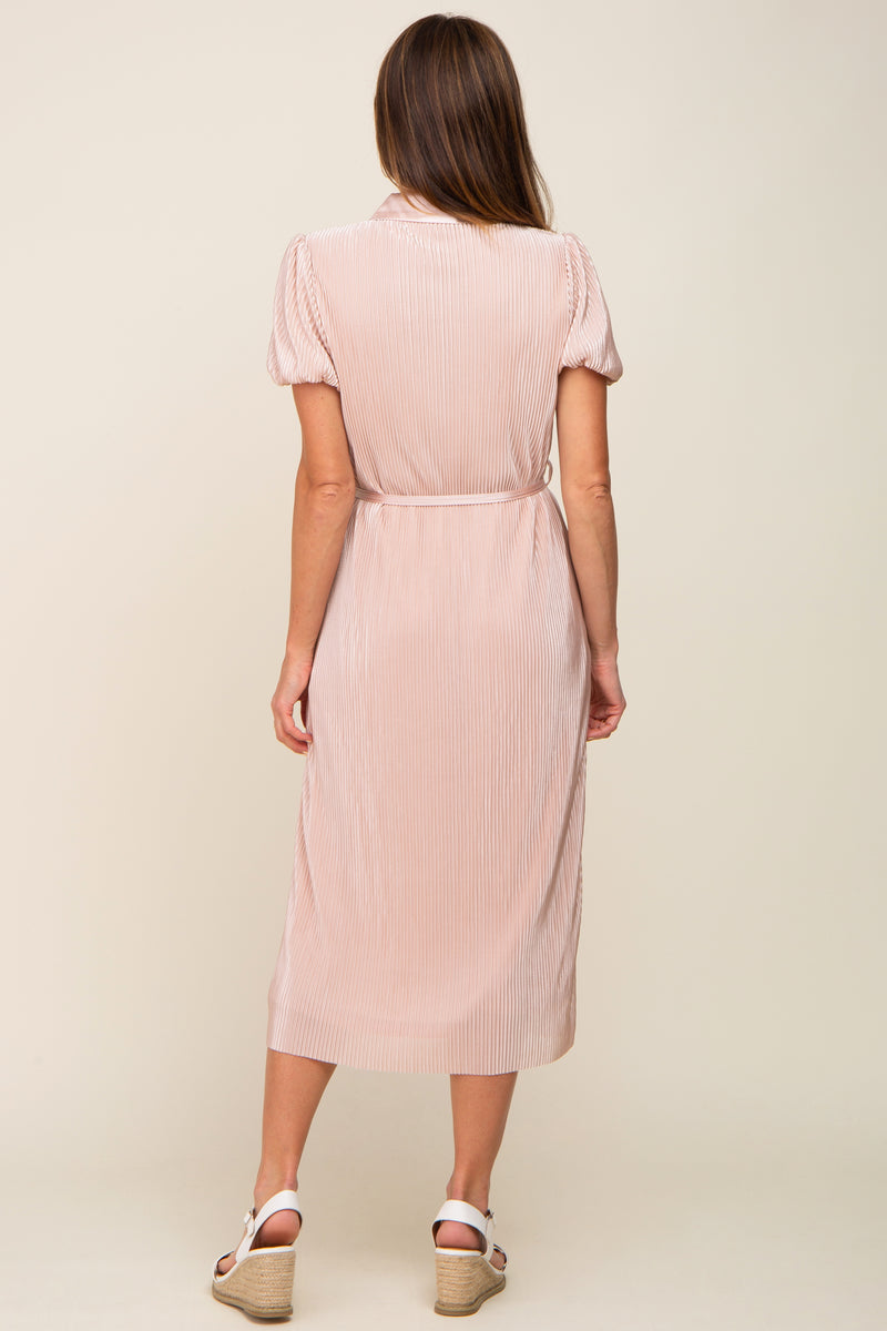 Pink Collar Button Dress main image 0