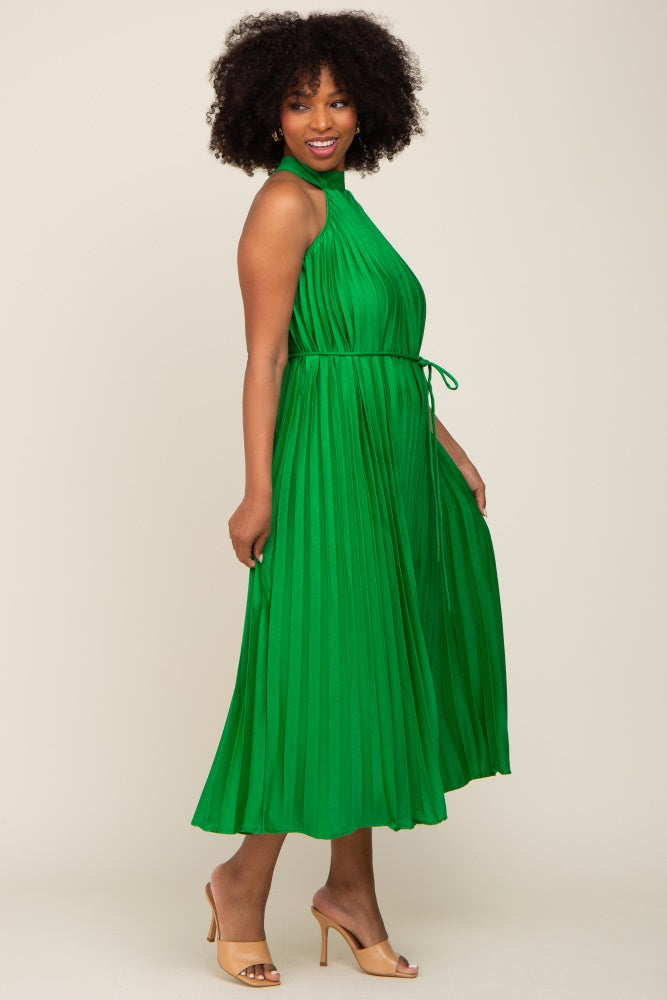 Women Off White & Green Halter Dress main image 0
