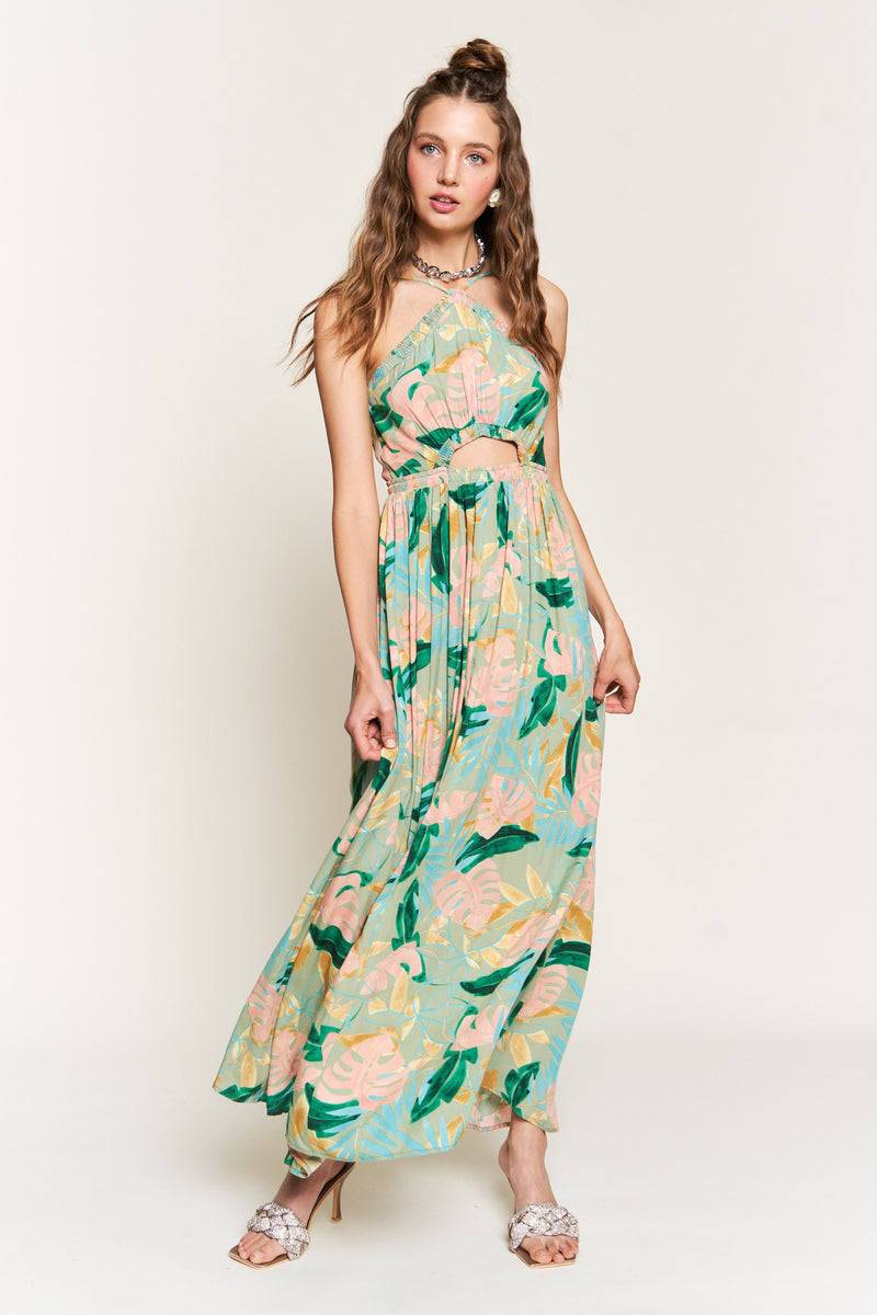 Jasmine Green Floral Maxi Dress main image 0