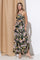 Black Pink Printed Maxi Dress