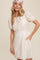 Cream Classic Short Sleeve Cinched Waist Dress