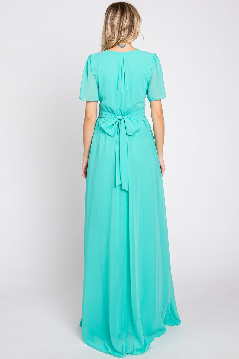 Chiffon Wrap-Top Maxi Dress main image 0