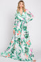 White Floral Chiffon Maxi Dress