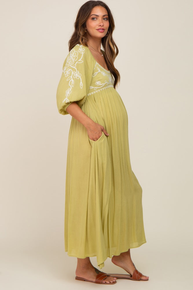 Mustard-Colored Maternity 3/4th Gown main image 0