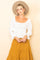 Off White Strappy Back Square Neck Blouse Top