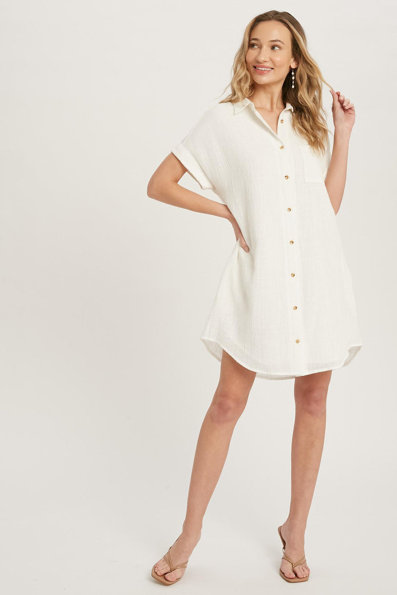 Veveret Button-Up Shirt Dress