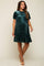 Dark Jade Ruffle Accent Velvet Maternity Dress