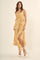 Yellow Floral Chiffon Handkerchief Side Slit Slip Dress