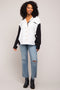 White Colorblock Oversized Blouse
