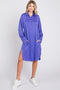 Purple Striped Shirt Dress