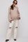 Cream Distressed Knee Maternity Jeans