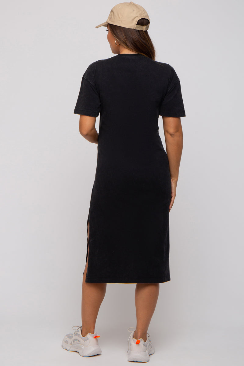 Charcoal Grey Cotton T-Shirt Dress