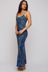 Royal Blue Floral Maxi Dress