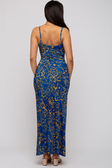 Royal Blue Floral Maxi Dress