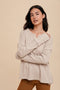 Beige Waffle Knit Henley Top