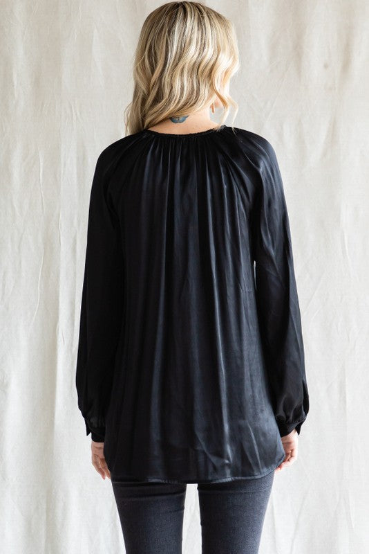 Long Sleeve Black Blouse main image 0