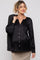 Black Button-Down Long Sleeve Maternity Blouse