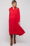 Red Fringe Maternity Midi Dress