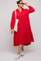 Red Fringe Midi Dress
