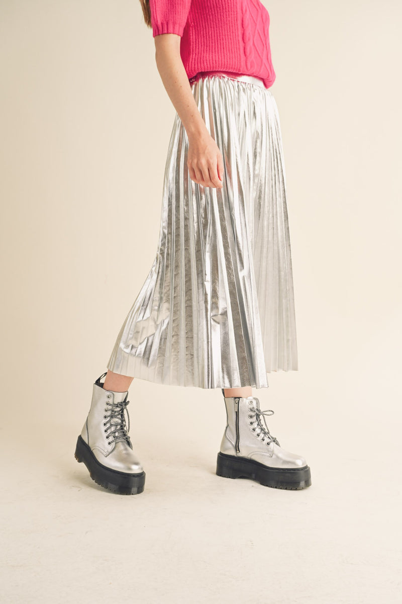 2912246 Silver Midi Skirt