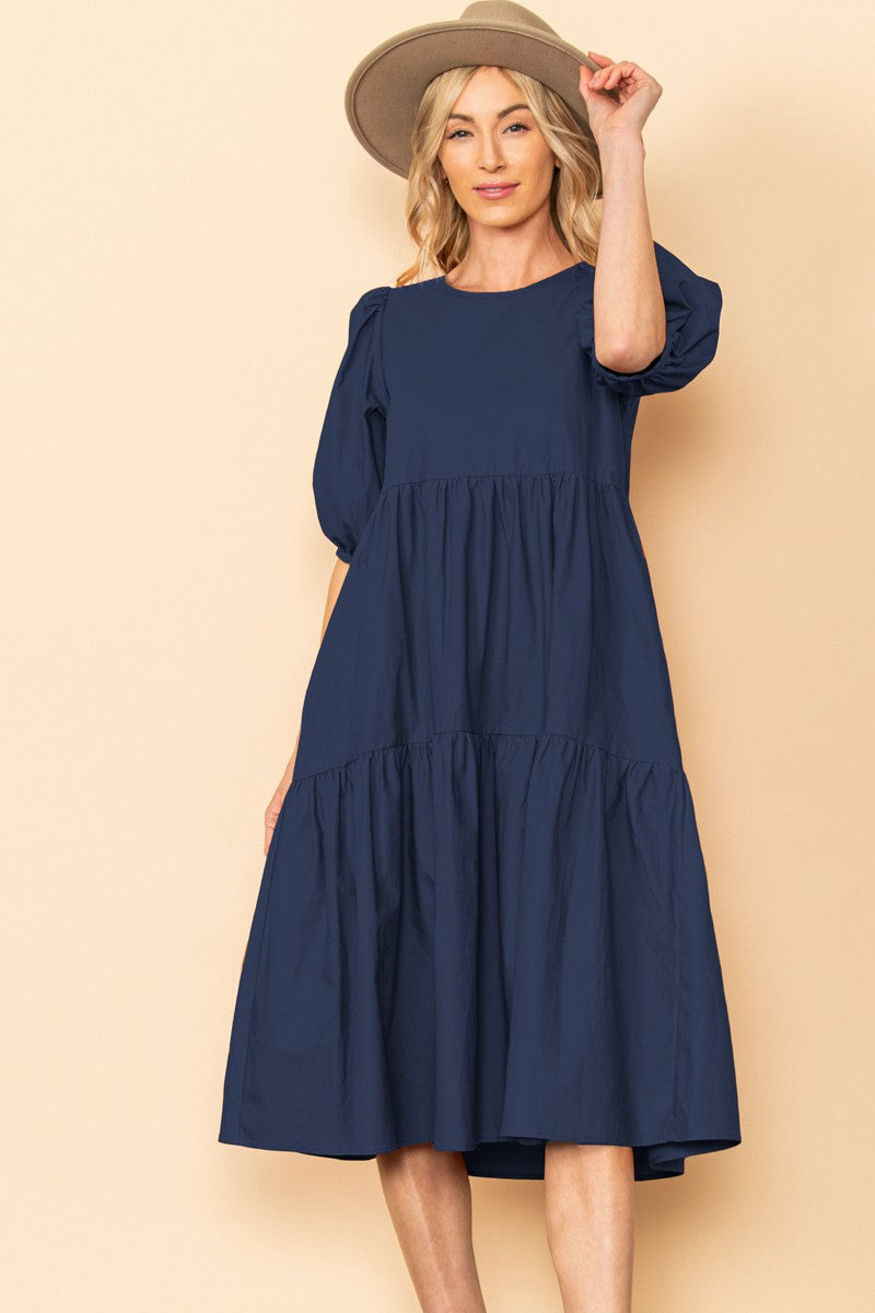 Midi Popeline Dress