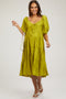 Lime Tiered Maternity Midi Dress