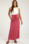 Salmon Drawstring Maternity Maxi Skirt