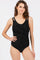 Black Twist Front Back Cutout One Piece Swimsuit
