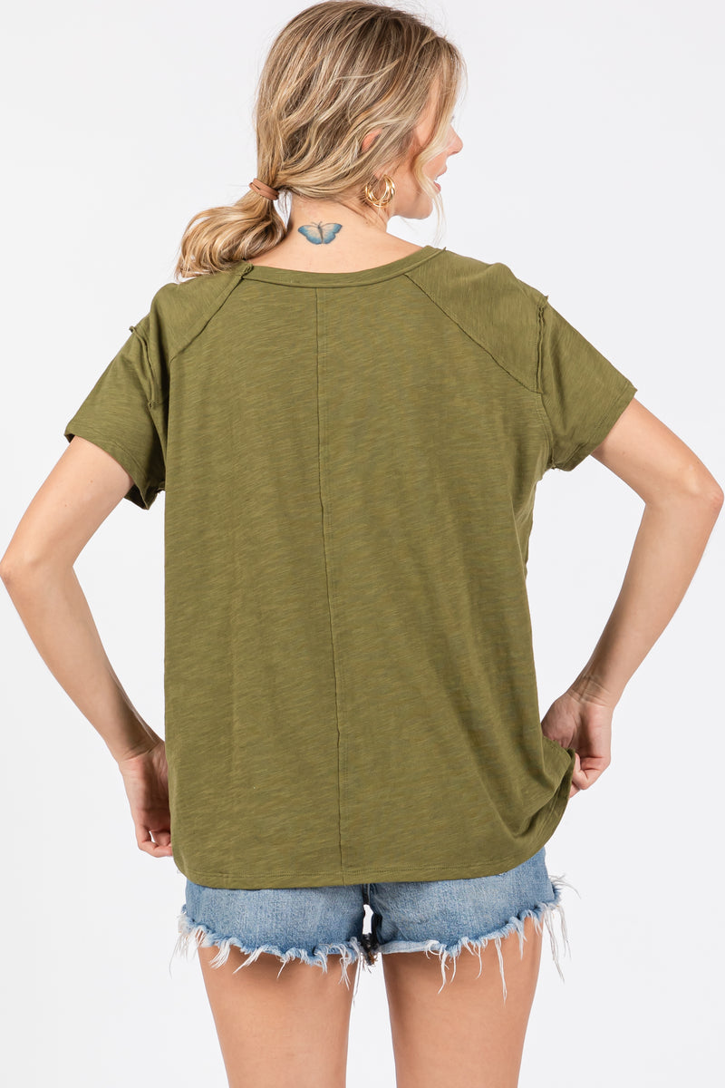 BiBi Sequin Detail Raw Hem Short Sleeve Shirt main image 0