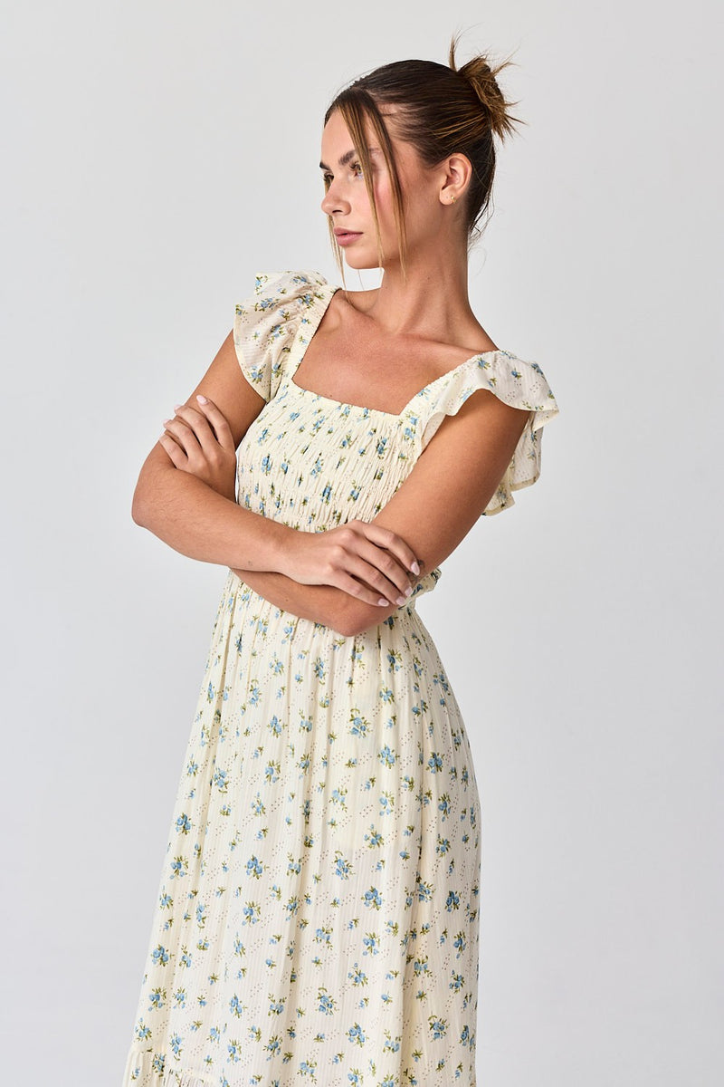 Beautiful Blossoms Smocked Ruffle Dress
