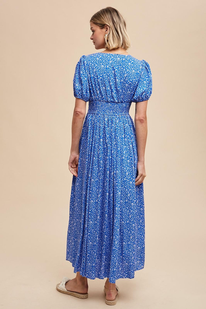 Cutesy Blue Button Down Floral Dress
