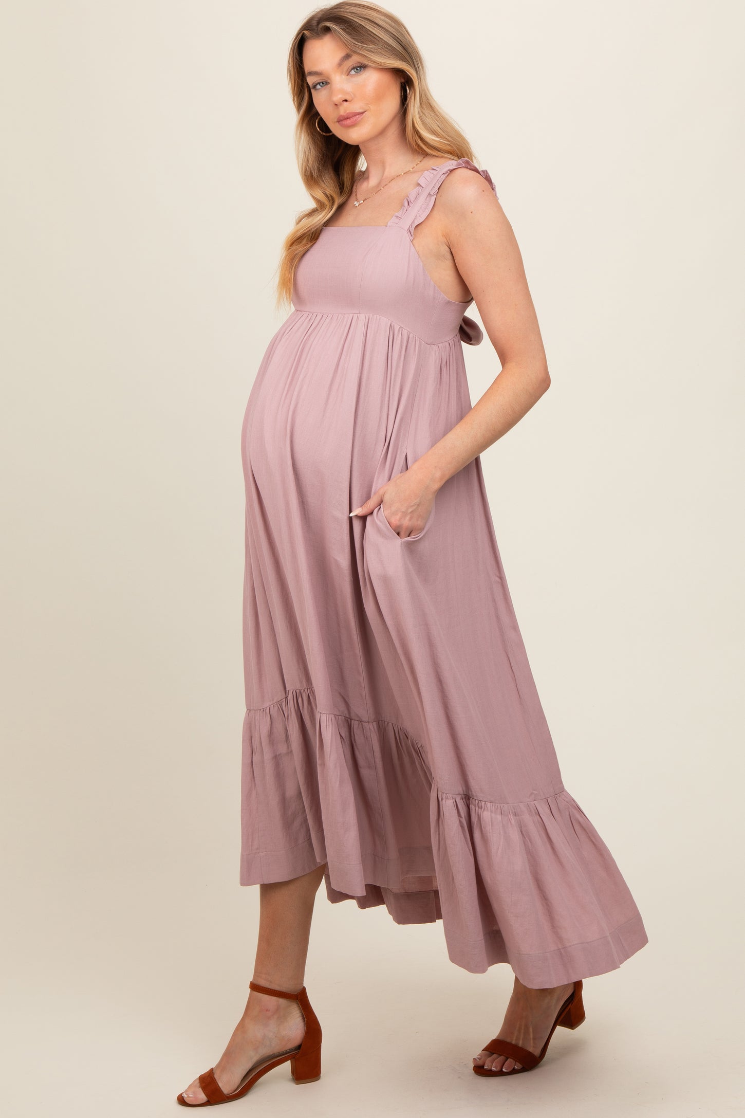 pinafore dress for pregnant ladies Women's Maternity Plaid Pinafore Dress Adjustable Straps Casual Overall Dress for Pregnancy,L,Brown Plaid