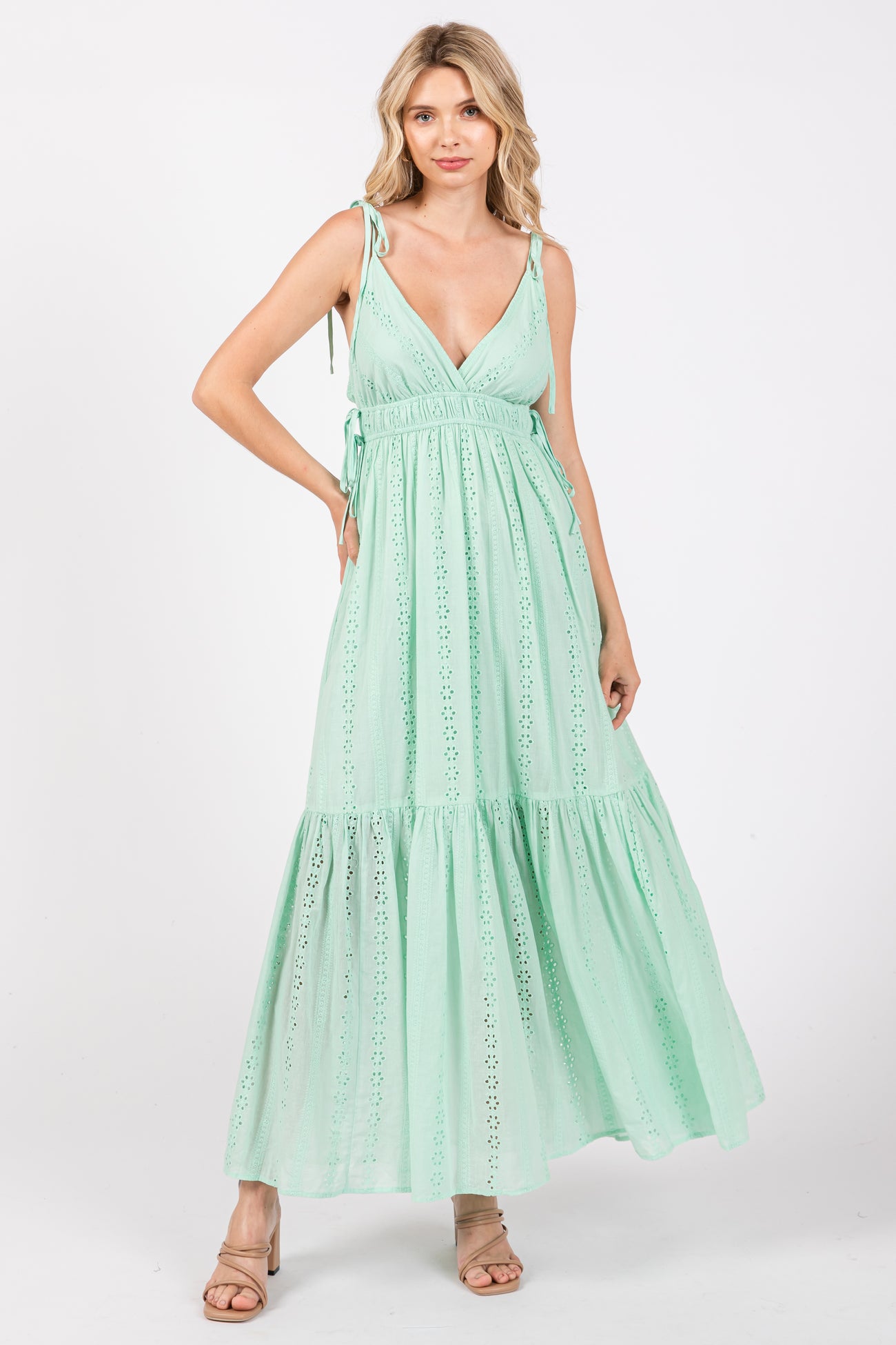 mint green dress with pink flowers Mint Magic Midi Dress Fairy Tong