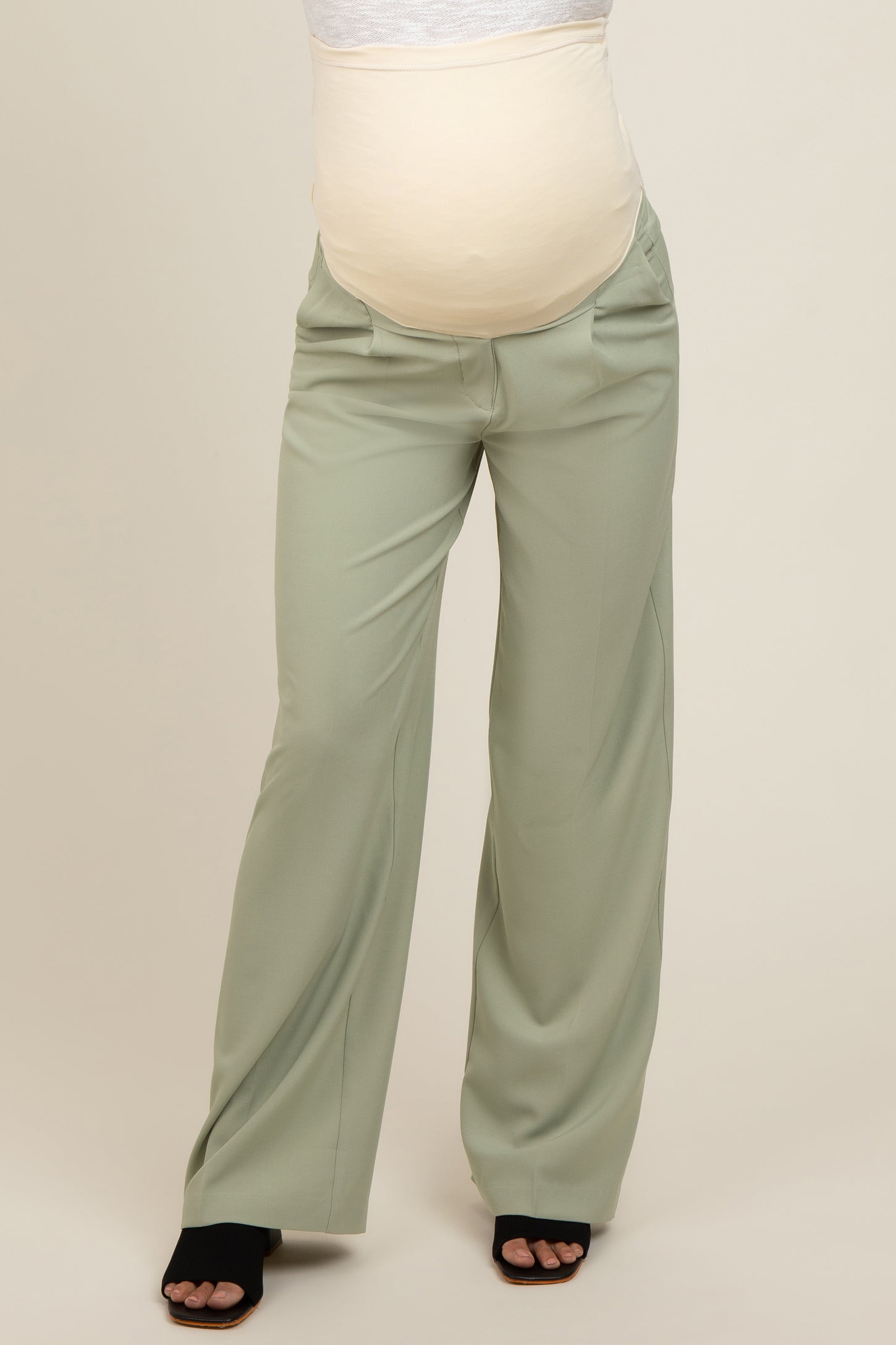 Light Olive Maternity Dress Pants