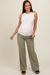 Light Olive Maternity Trousers
