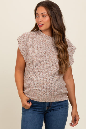 Mocha Multicolor Maternity Sweater Vest