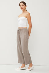 Taupe Front Tie Cropped Pants