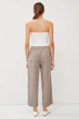 Taupe Front Tie Cropped Pants