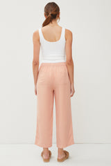 Salmon Front Tie Cropped Pants