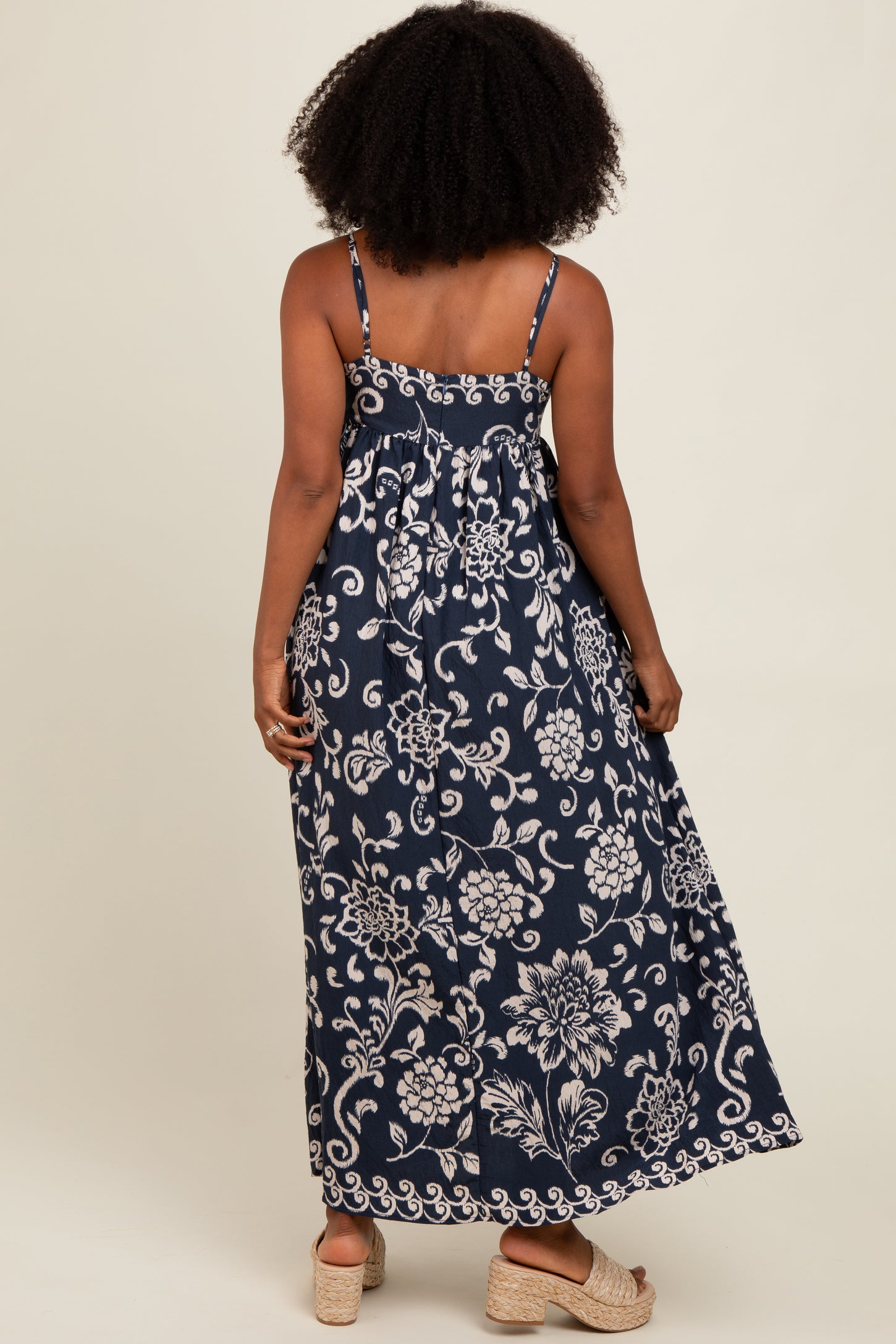 Navy Printed Maxi Dress