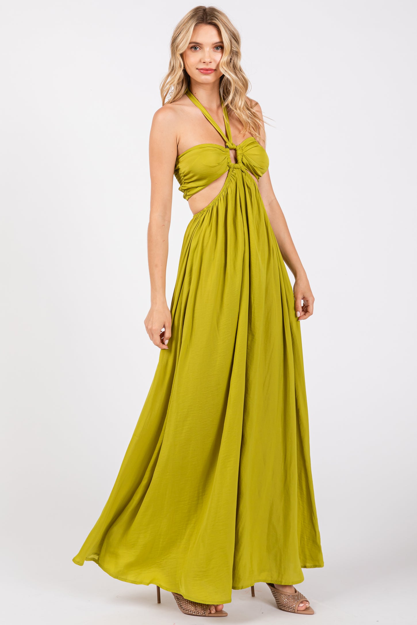 lime halter dress Carolina Coast Halter Neck Maxi Dress Lime Large