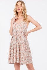 Taupe Floral Tiered Dress