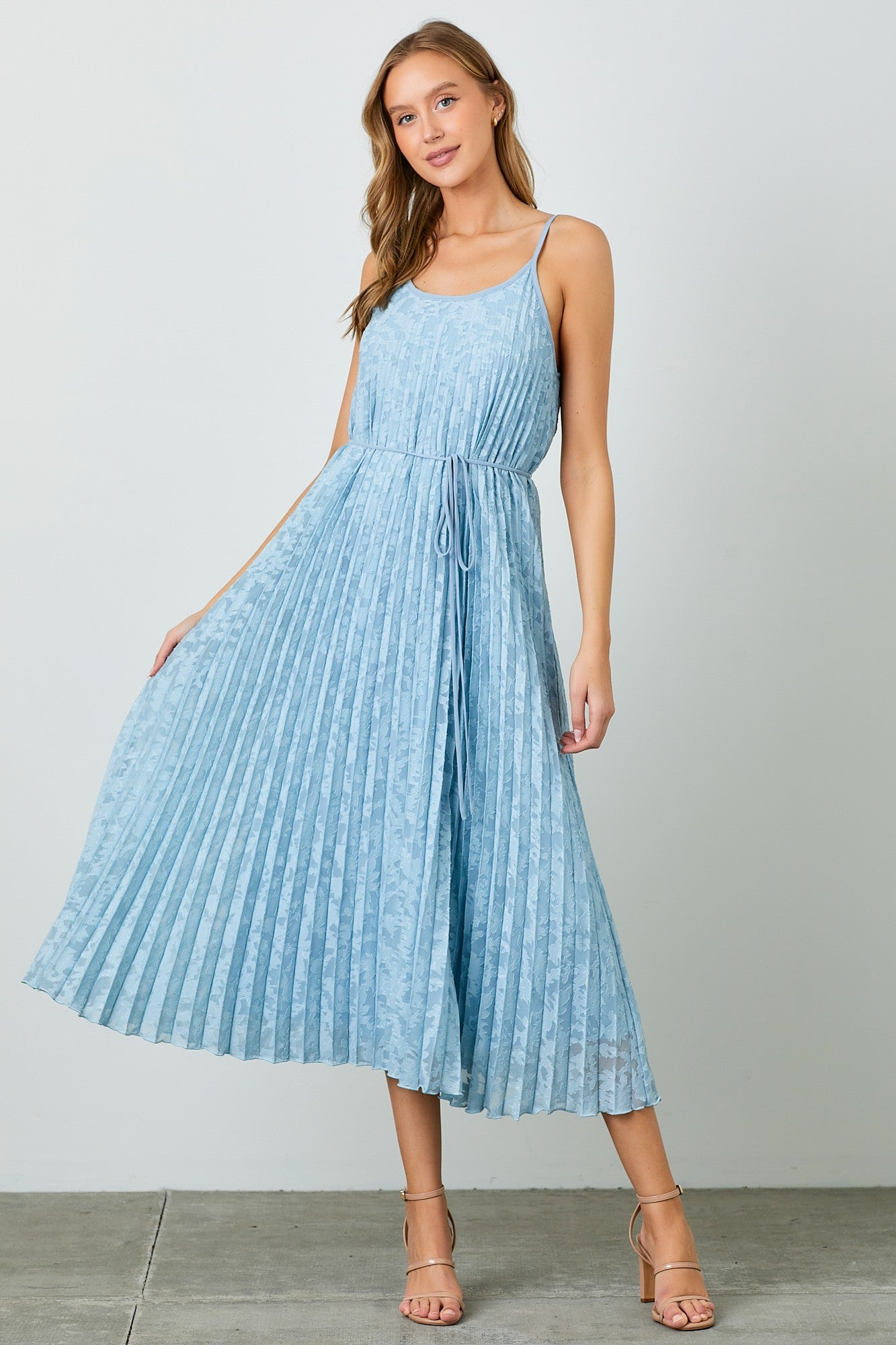 blue dress for baby girl Pinkblush Light Blue Floral Pleated Maternity Maxi Dress