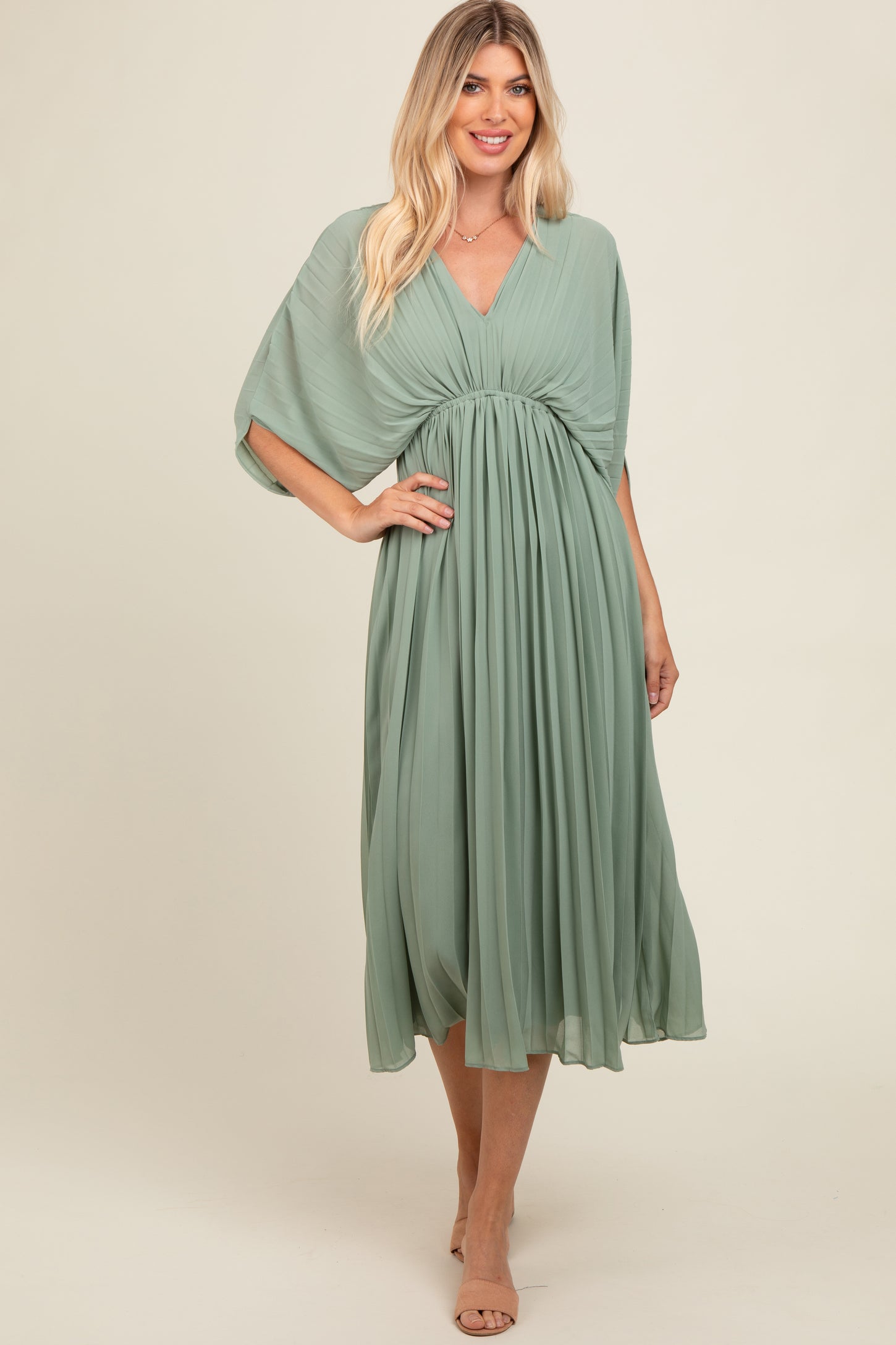 olive green maternity maxi dress PinkBlush Olive Draped Maternity Maxi