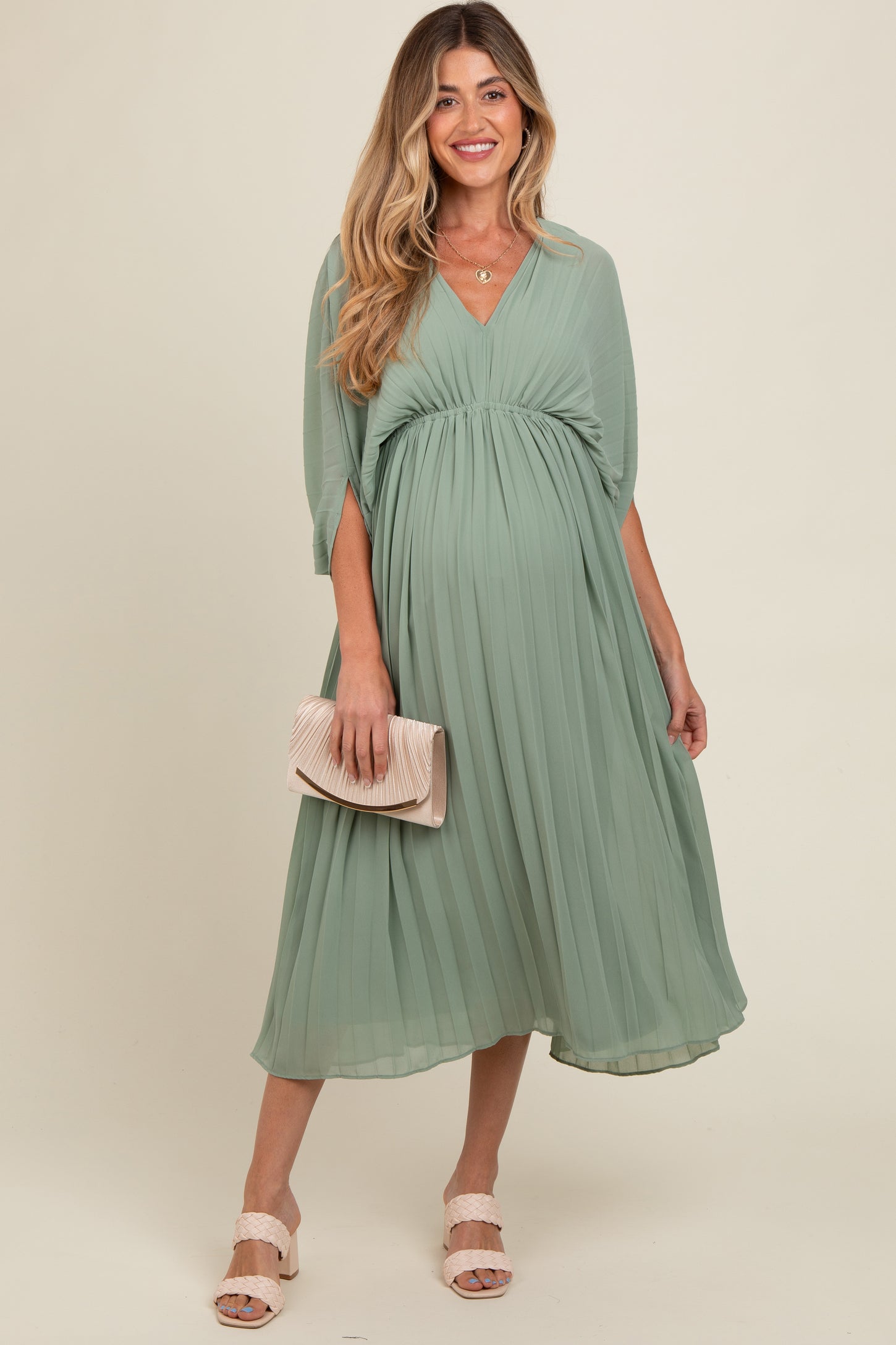 light olive green dress Monroe Maxi 46.4 inches / 118 cm Dress weight Petal and Pup Women's Diani